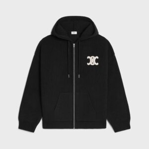 Cardigan à Capuche en Laine Côtelée – Céline